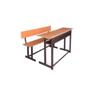 میز و نیمکت مدرسه پشتی دار سه نفره جدا از هم - طول 120 سانتی متر